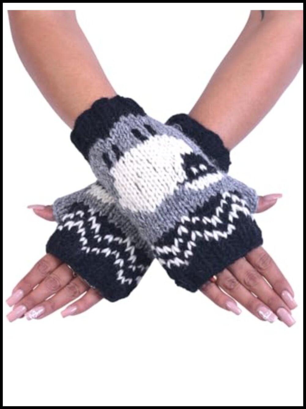 100% New Zealand Wool Fingerless Knitted Mittens Hand Warmers
